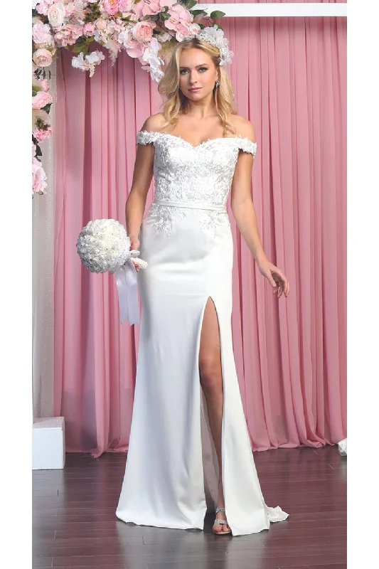 Casual DressOff Shoulder Ivory Bridal Gown - LA7914B