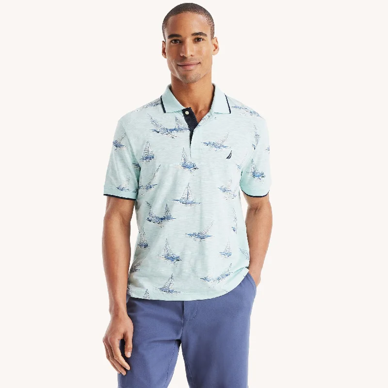 Men's Shirts with Contrast CollarsNautica Mens Classic Fit Printed Polo