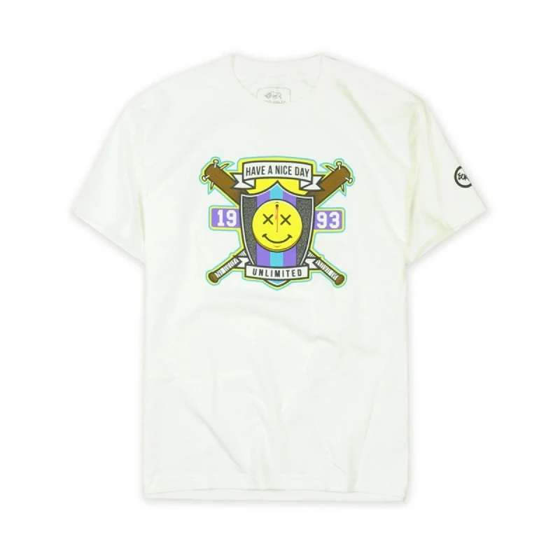 Striped Men's TopsEcko Unltd. Mens Have A Nice Day Graphic T-Shirt, White, Small
