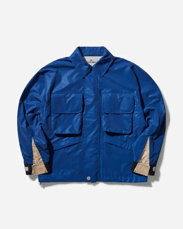 Men's Coats with LiningMarina Nylon Canvas Plated Reflective Jacket Bright Blue