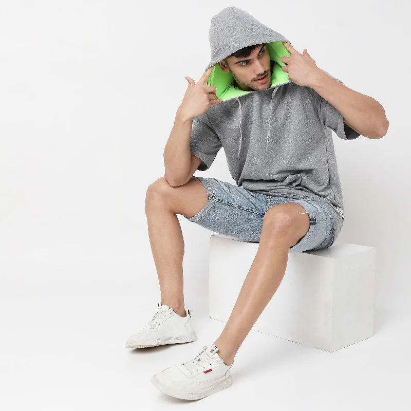 Men's Shirts with Belt LoopsRegular Fit Solid Sweat Tee