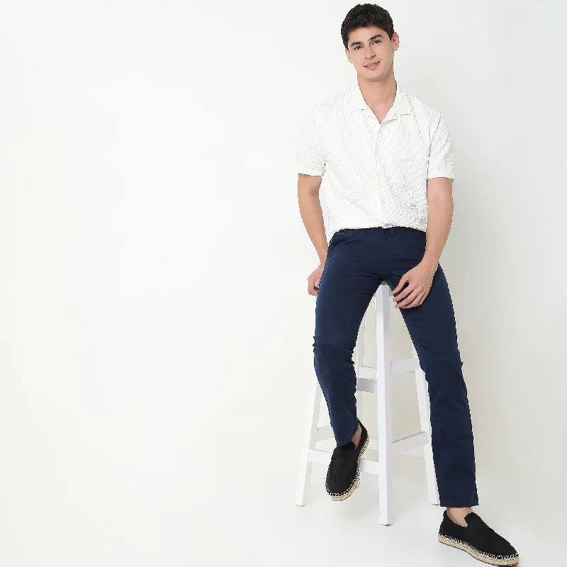 Men's Pants with Deep PocketsOfficer Pants™ - Luxury Cotton with E-Fast Stretch - Cavalry Twill - Mid Rise Pants - Re-Pants reimagined