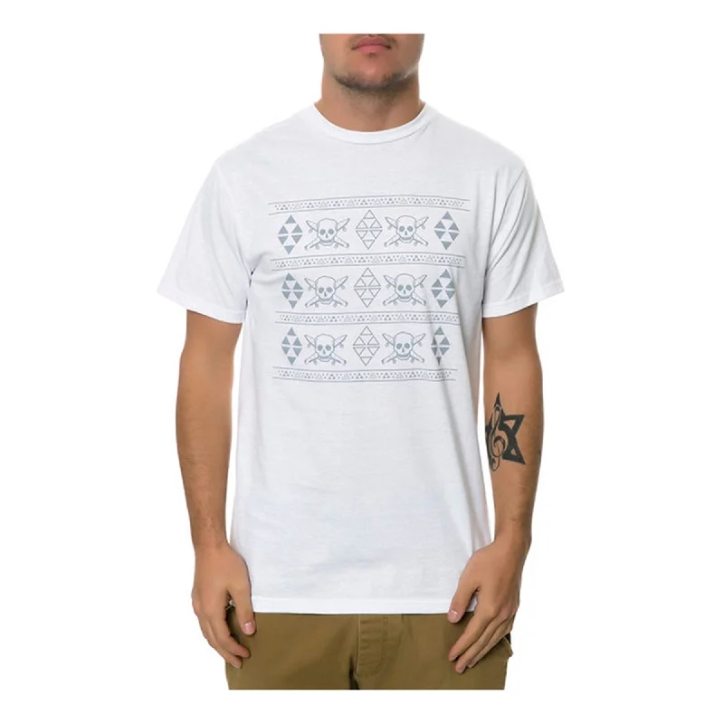 Men's Shirts with UV ProtectionFourstar Clothing Mens Textile Pirate Graphic T-Shirt, White, Small