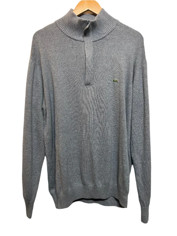 Men's Sweaters with Thumbholes in SleevesLacoste Grey Quarter Zip (Size L)